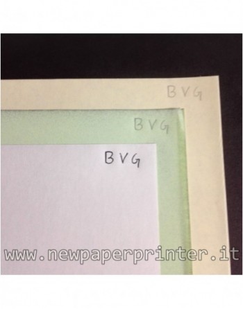500x3 fogli A6 Carta Chimica CB Bianco/CFB Verde/CF Giallo 60gr per stampanti inkjet/laser