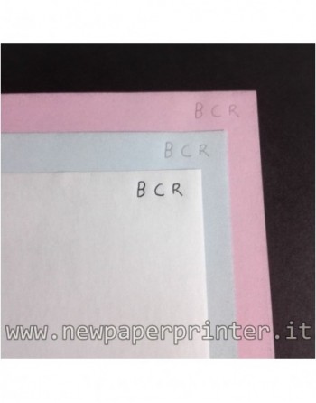 500x3 fogli A3 Carta Chimica CB Bianco/CFB Celeste/CF Rosa 80gr per stampanti inkjet/laser