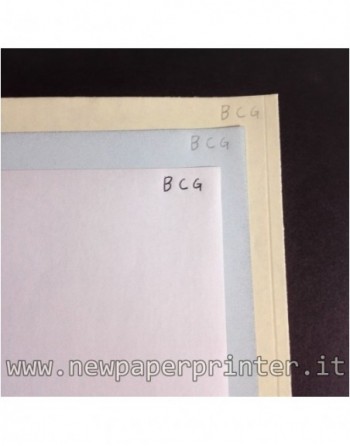 250x3 fogli 32x45 Carta Chimica CB Bianco/CFB Celeste/CF Giallo 80gr per stampanti inkjet/laser